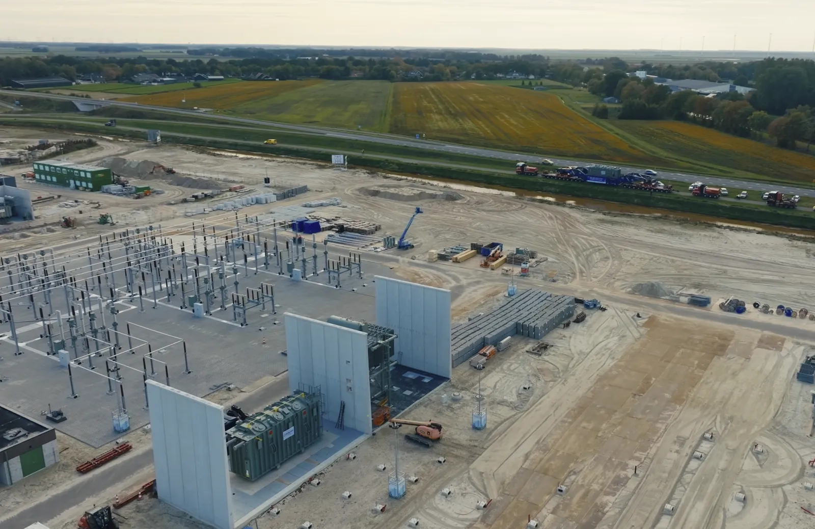 New 380 kV substation under construction at Musselkanaal