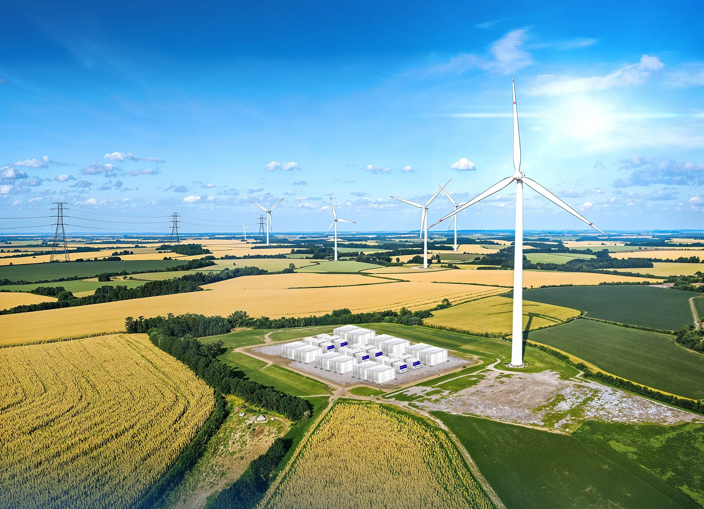 Wind Co-located BESS: mtu EnergyPack BESS wind farm project